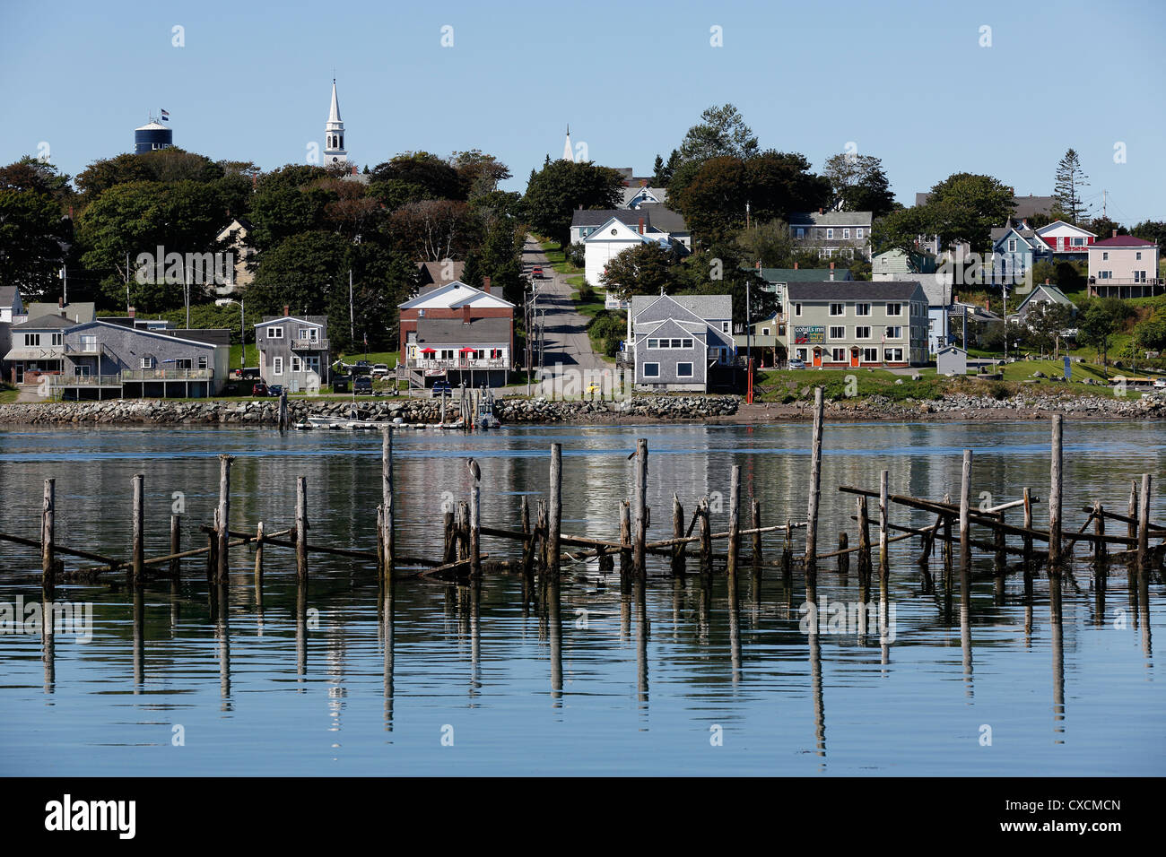 Lubec, Maine, seen across Quoddy Narrows from Campobello Island in New