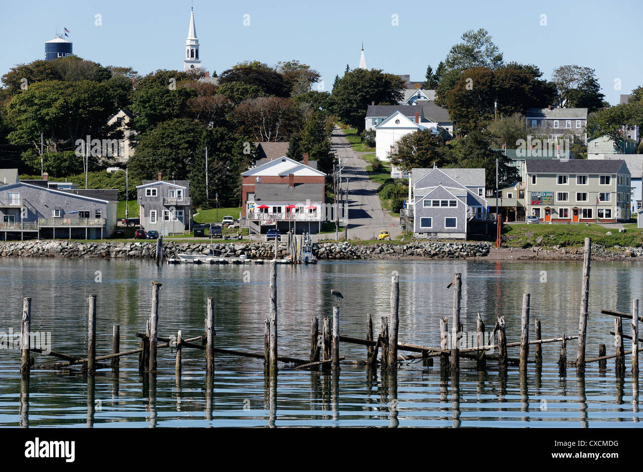 Lubec, Maine, seen across Quoddy Narrows from Campobello Island in New