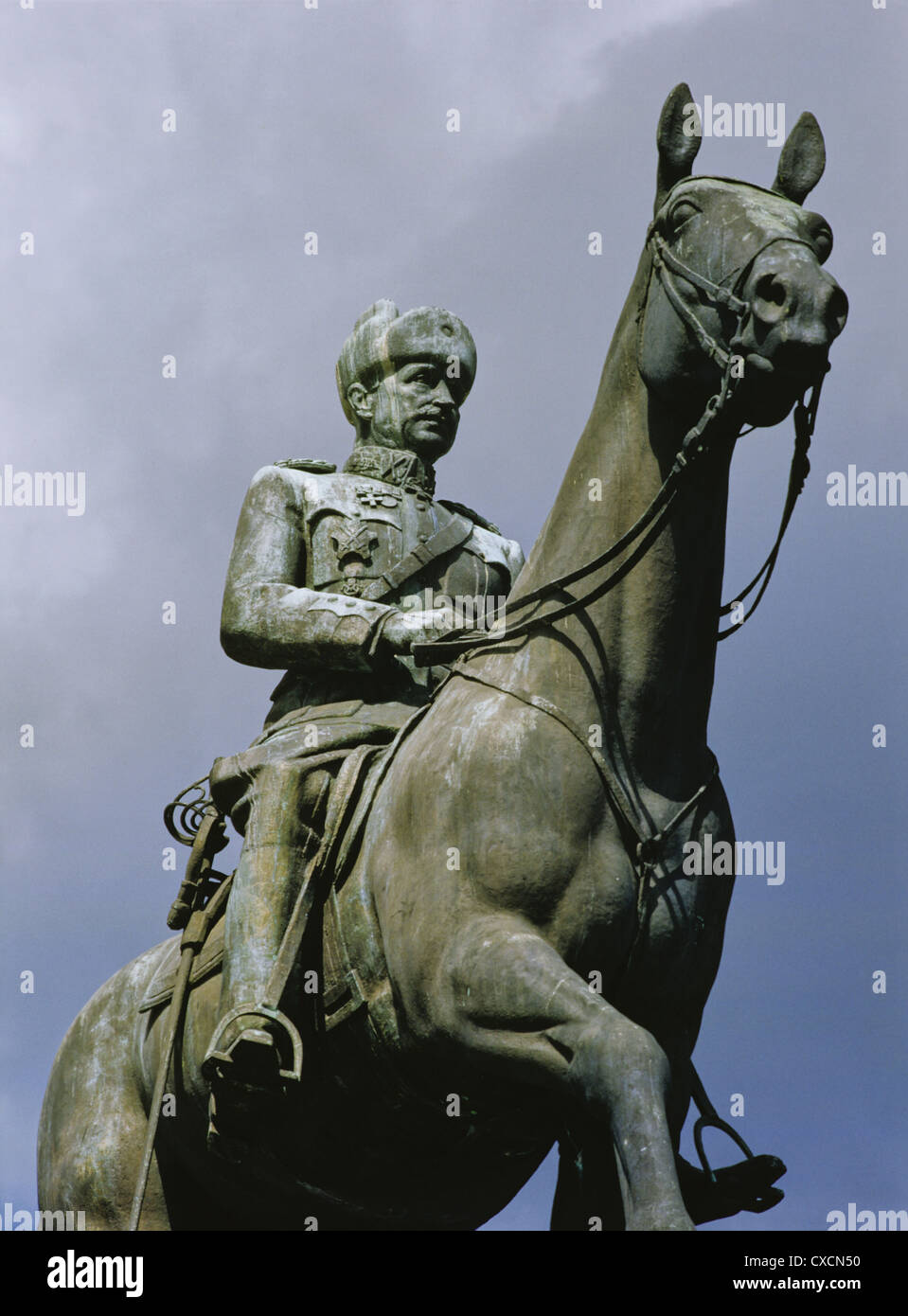 The 1960 equestrian statue of General Carl Gustaf Emil Mannerheim by Aimo Tukiainen in Helsinki, Finland Stock Photo