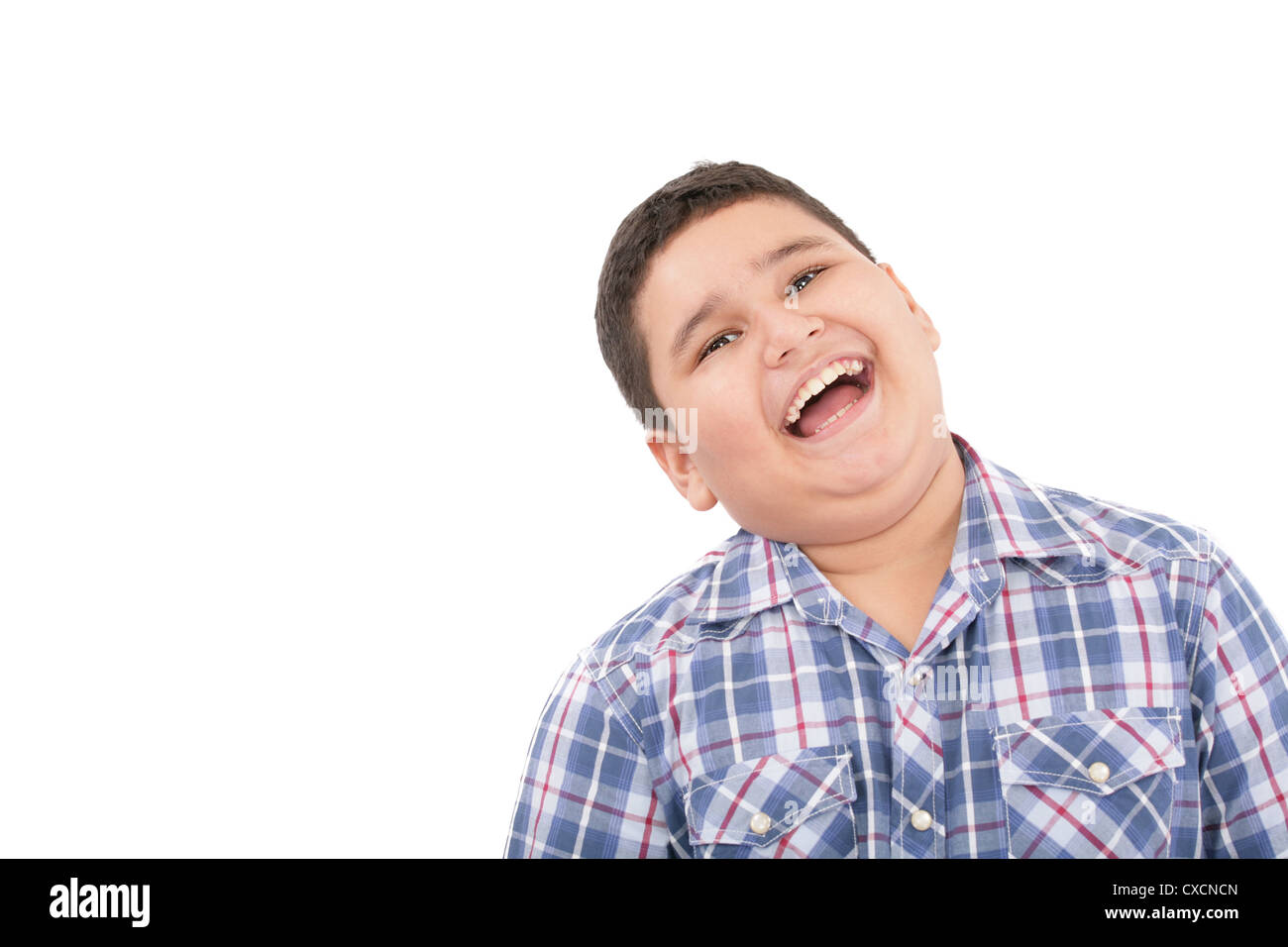 Portrait of happy cute little boy laughing Stock Photo - Alamy