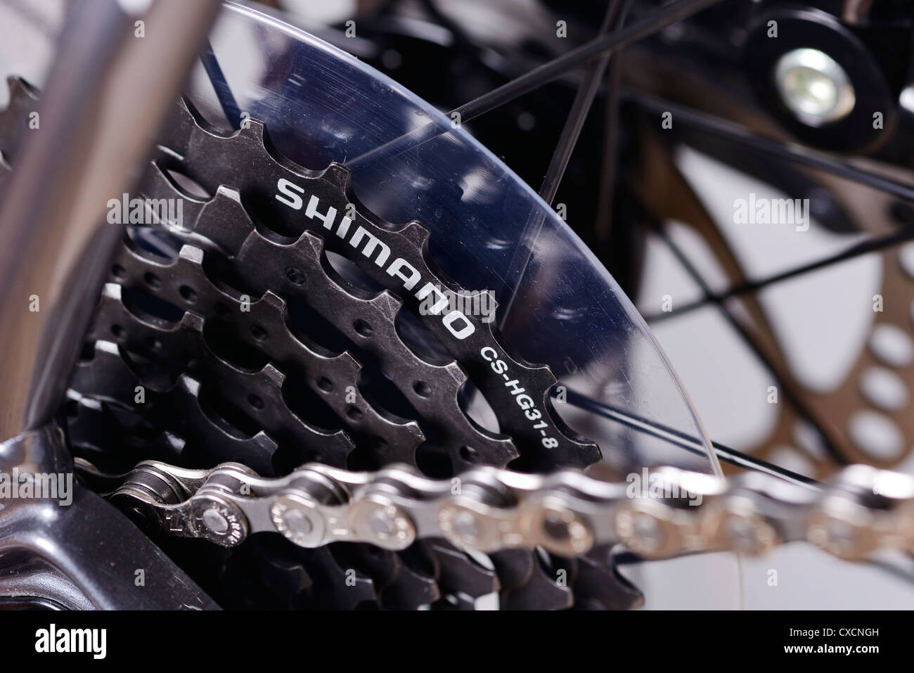 Detail of a Shimano rear gears Stock Photo