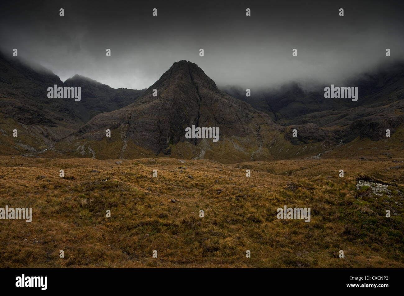 Black Cuillin mountains behind, Glen Brittle, Isle of Skye, Scotland Stock Photo