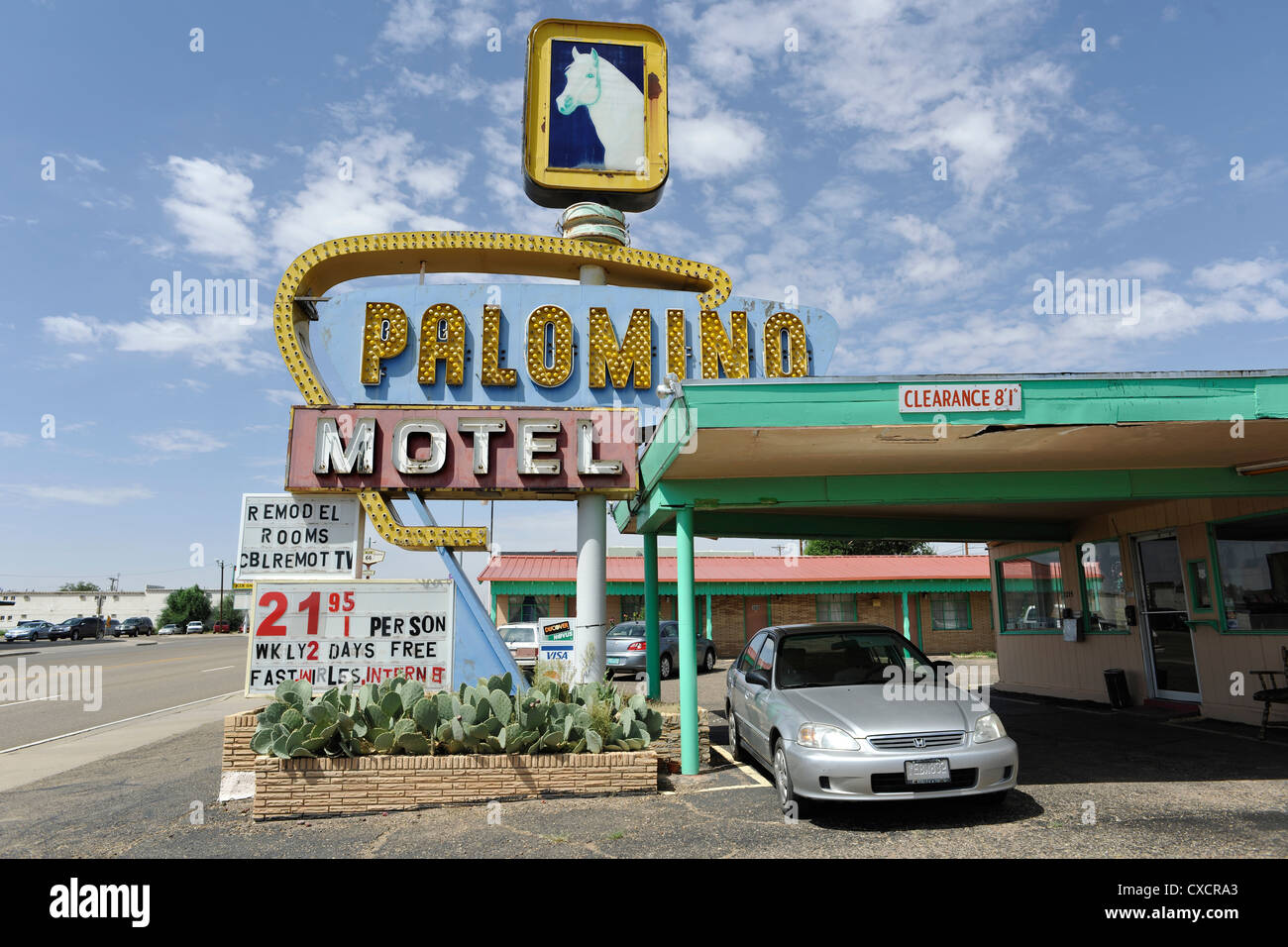 Palomino Motel, Route 66, Tucumcari New Mexico Stock Photo
