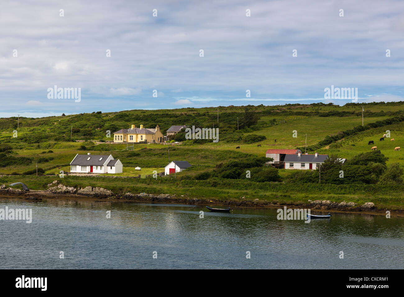 Houses on the west coast of county Galway near Clifden, Republic of