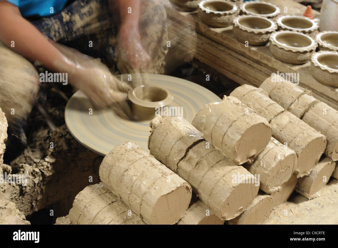 Handicrafts made of pottery clay Stock Photo Alamy