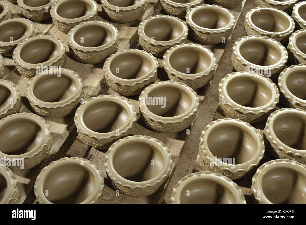 Handicrafts made of pottery clay Stock Photo