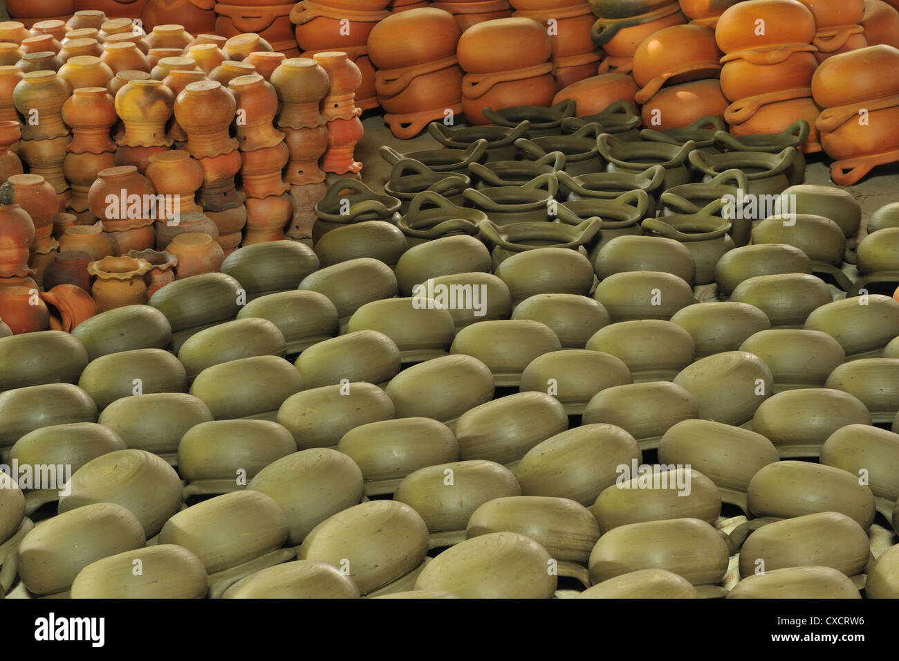 Handicrafts made of pottery clay Stock Photo