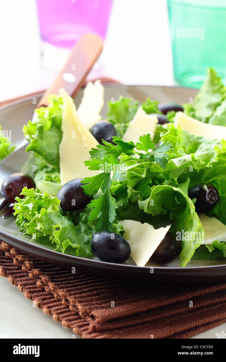 snack salad with grapes and cheese Stock Photo Alamy