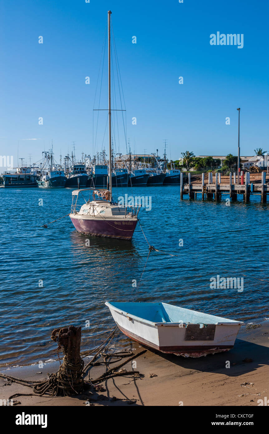 Boats in Small Boat Harbour at Pickles Point, Carnarvon, Western