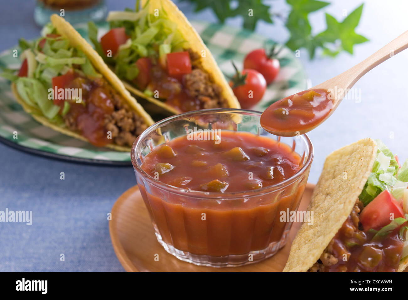 Salsa and Tacos Stock Photo Alamy