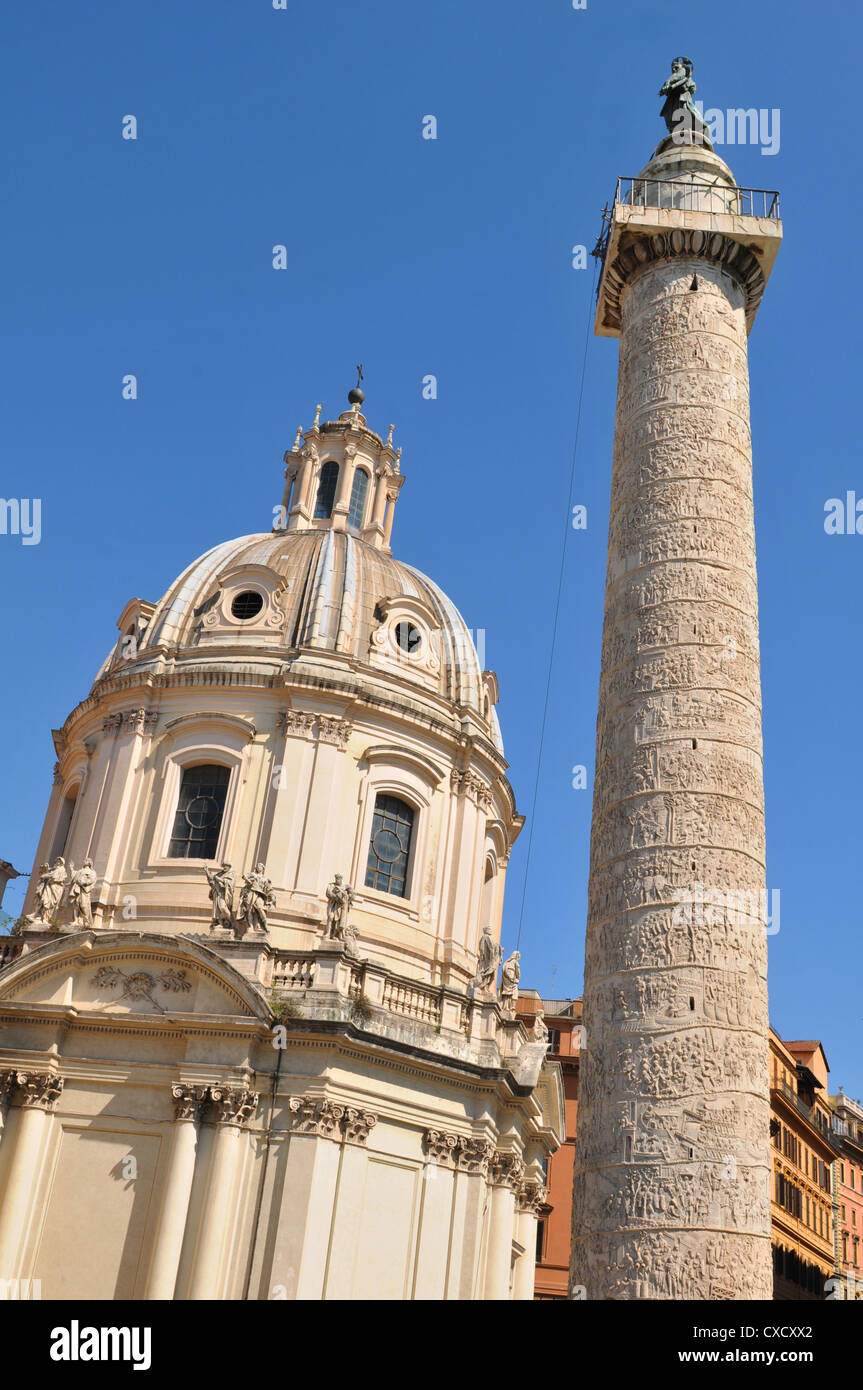 Architecture of the famous Trajan's Column in Rome, Italy Stock Photo ...