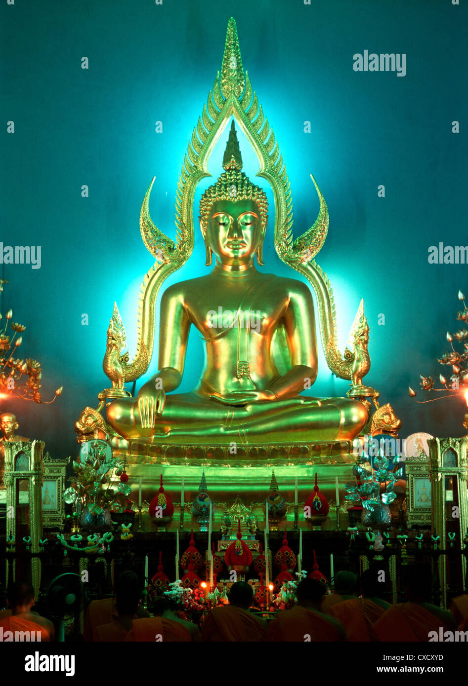 Bangkok, a statue of Buddha at the Marble Temple Stock Photo