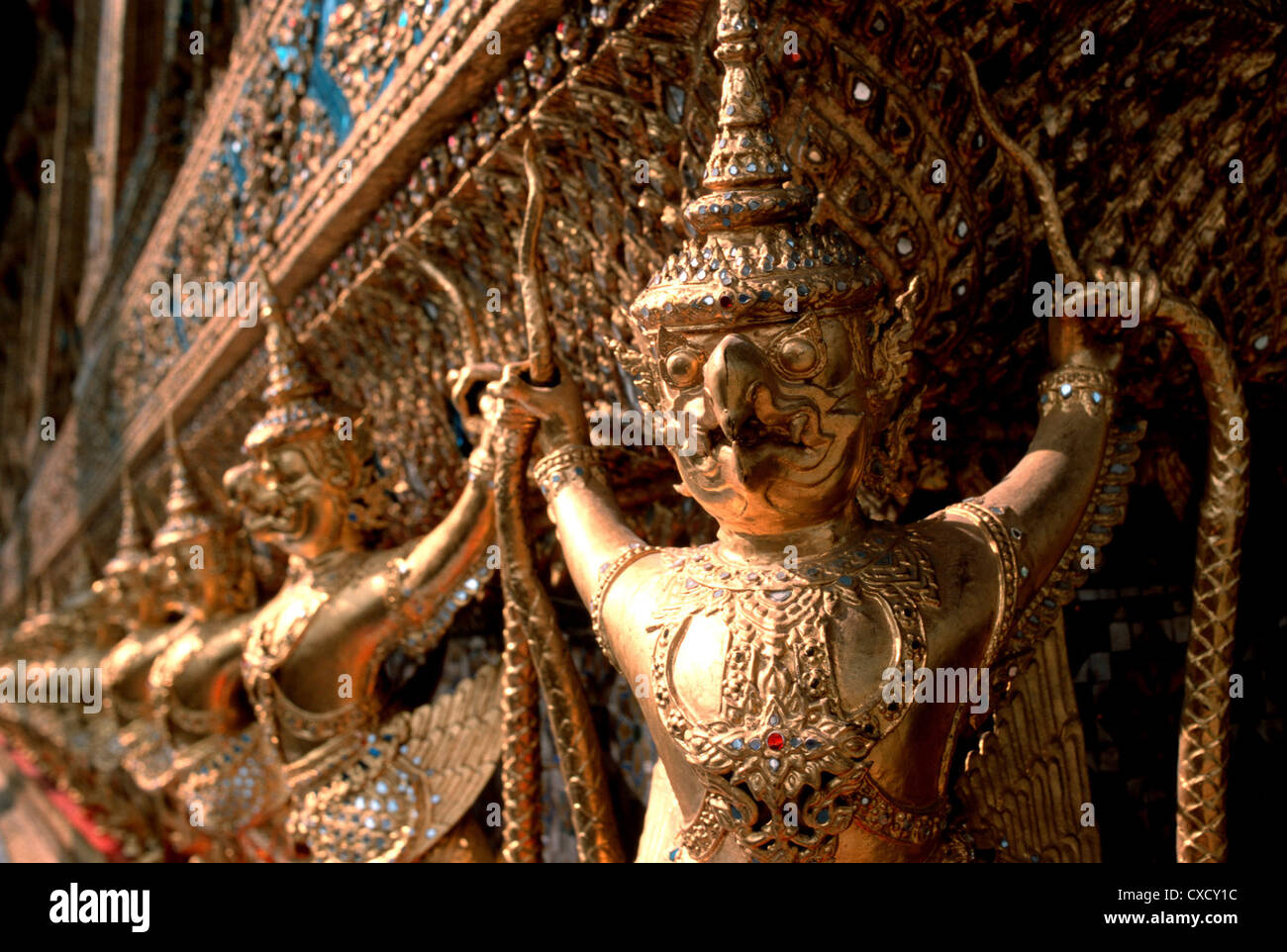 Bangkok, mythical creatures at the Wat Phra Kaeo Stock Photo