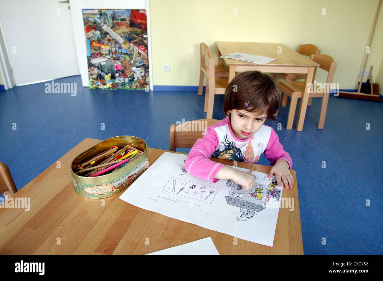Generic preschool education in an elementary school Stock Photo