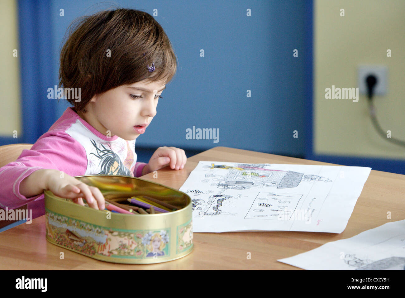 Berlin, generic preschool education in an elementary school Stock Photo