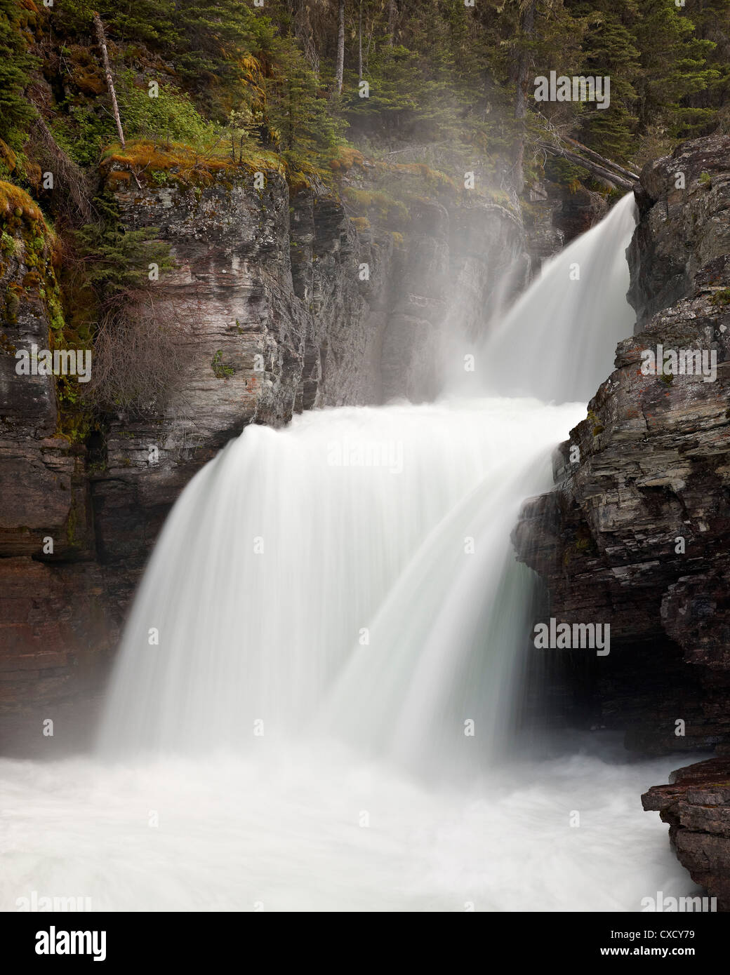 St mary falls glacier national park hi-res stock photography and images ...