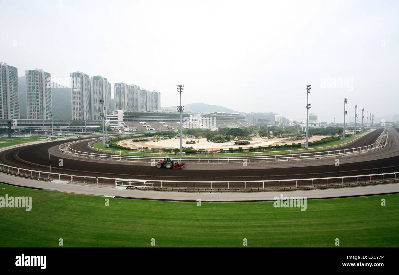 Hong Kong, in the interior construction of the Sha Tin Racecourse Stock Photo