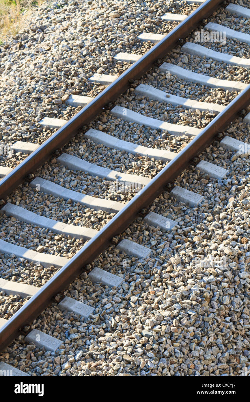 Railroad Track (view from above Stock Photo Alamy
