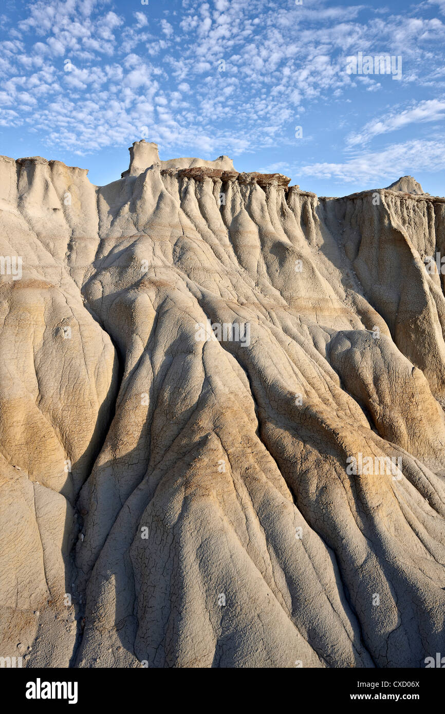 Badlands with clouds, Theodore Roosevelt National Park, North Dakota, United States of America, North America Stock Photo