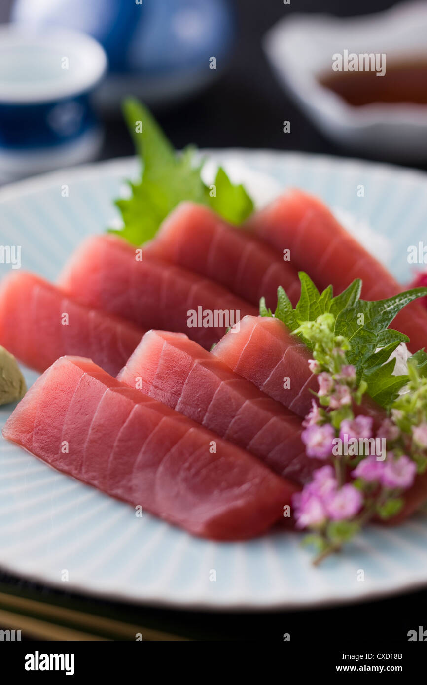 Lean Tuna Sashimi Stock Photo Alamy