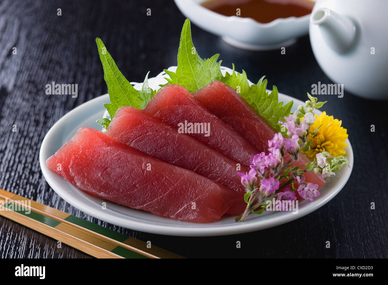 Lean Tuna Sashimi Stock Photo Alamy