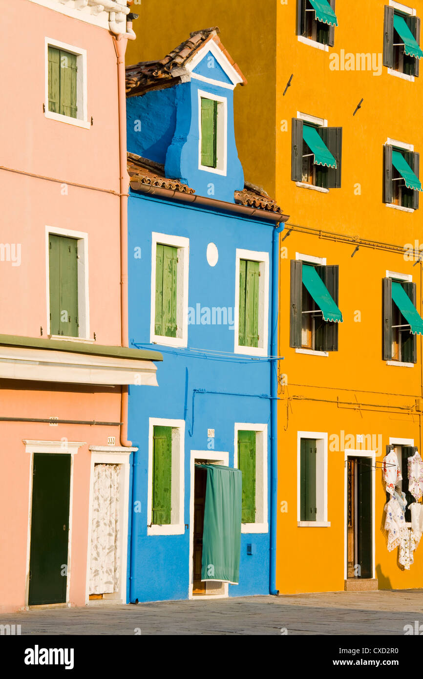 Piazza Baldassare Galuppi on Burano Island, Venice, Veneto, Italy, Europe Stock Photo