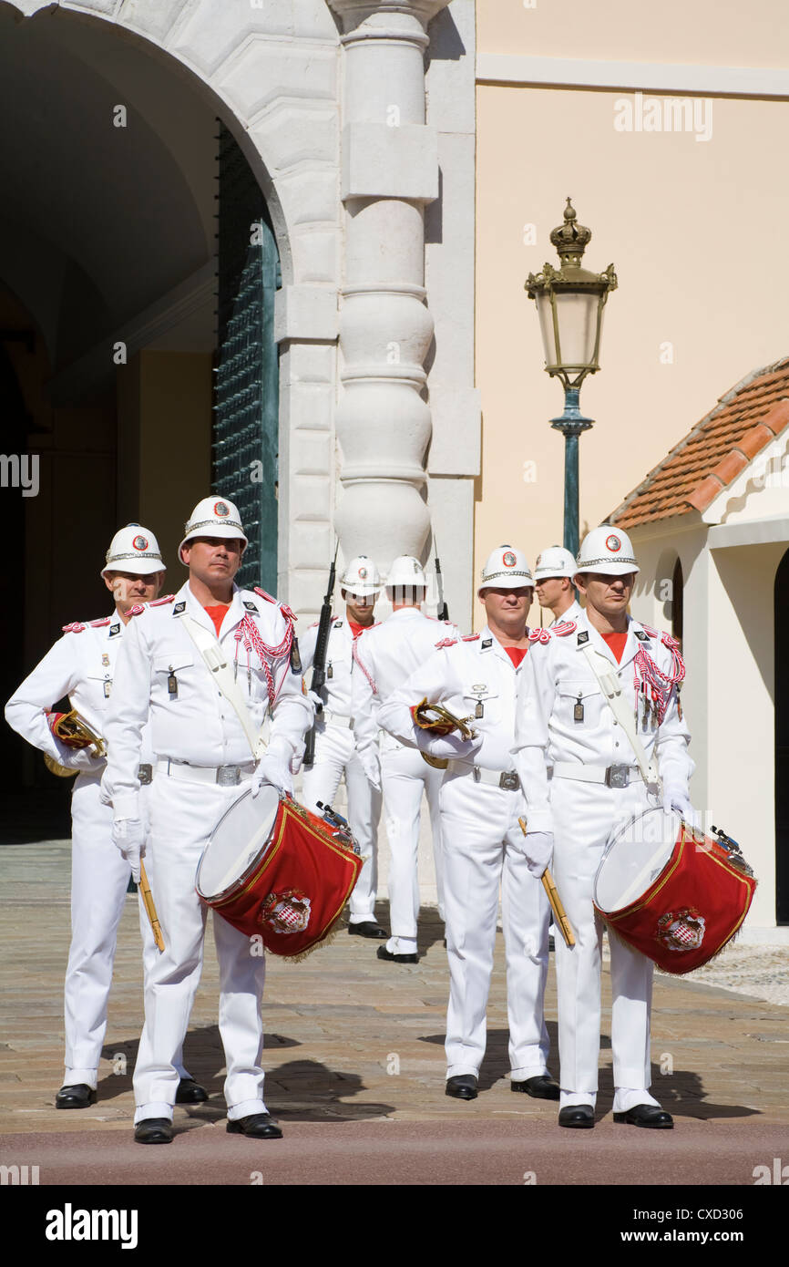 Changing of the Guard at the Princes Palace, Monte Carlo, Monaco, Europe Stock Photo