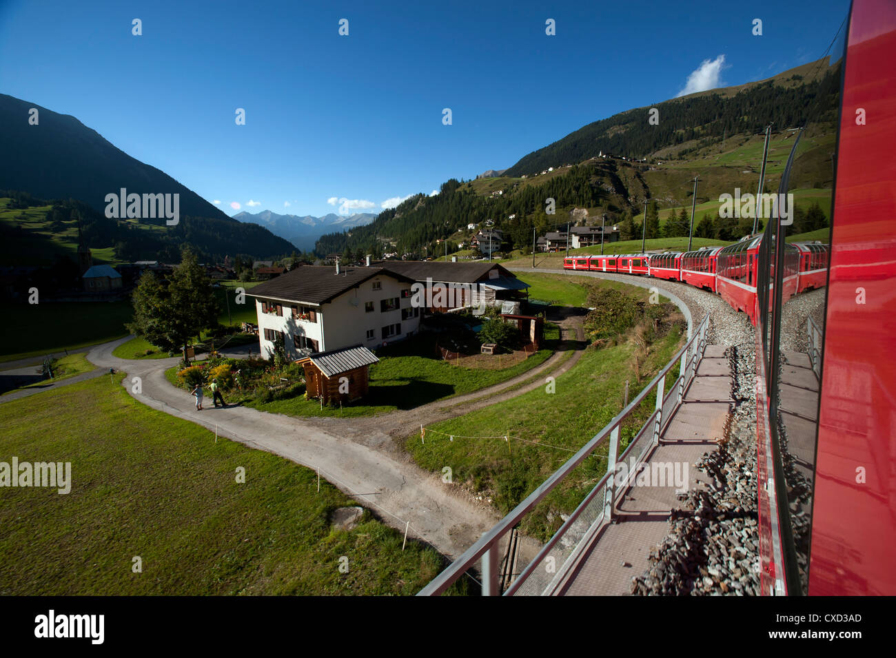 Switzerland. The Bernina Express, the journey from Chur in Switzerland to Tirano in Italy. 9 Switzerland. The Bernina Express, the journey from Chur in Switzerland to Tirano in Italy. 9
