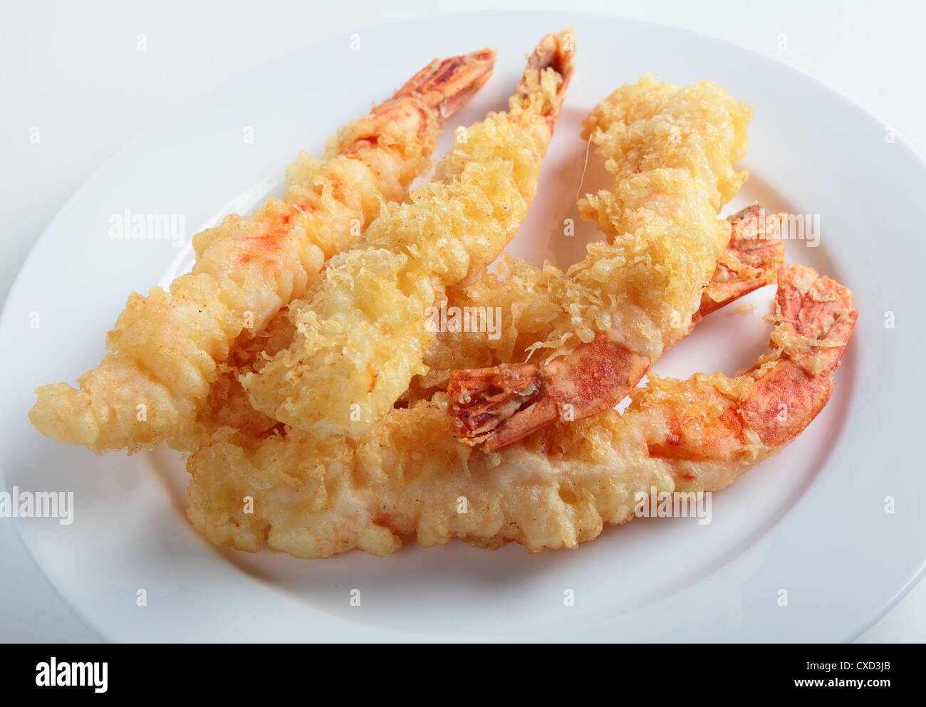 Huge tiger prawns, fried in tempura batter, a favourite Japanese dish