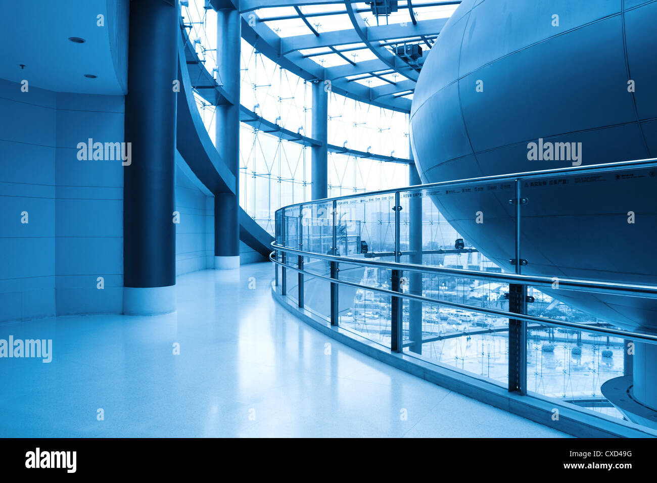 modern curved corridor Stock Photo