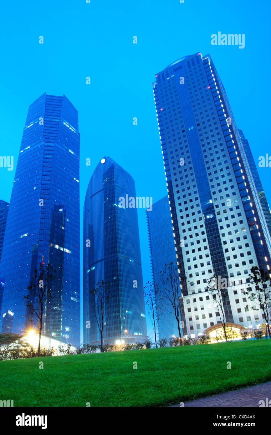 shanghai lujiazui financial centre at night Stock Photo