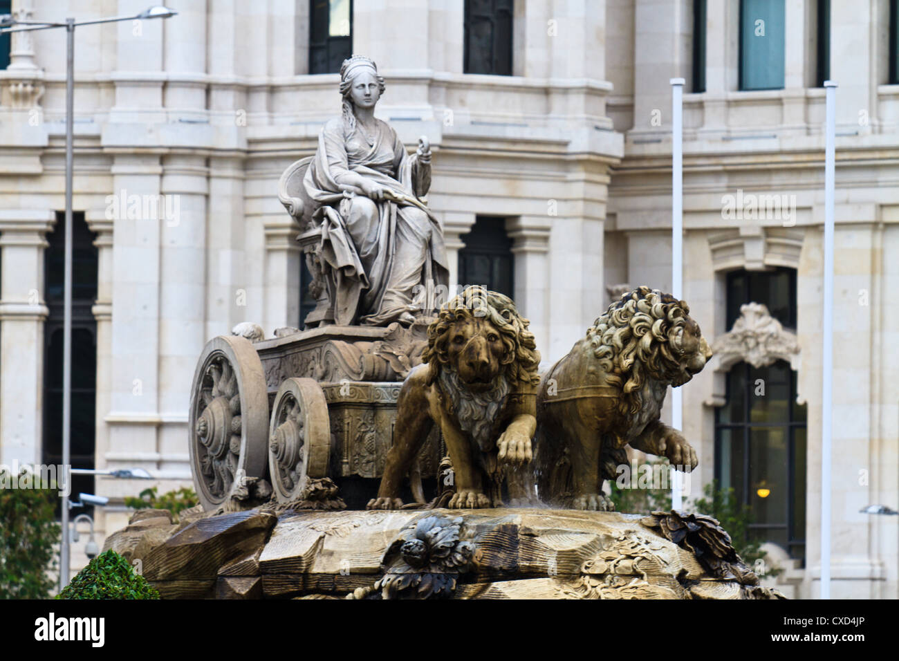 Plaza de Cibeles Fountain, Madrid, Spain Stock Photo