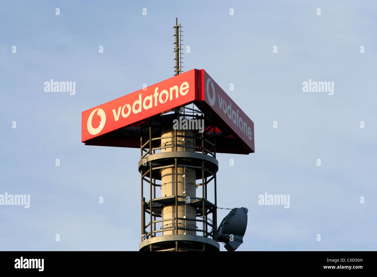 Berlin, the Vodafone logo on a radio mast Stock Photo - Alamy