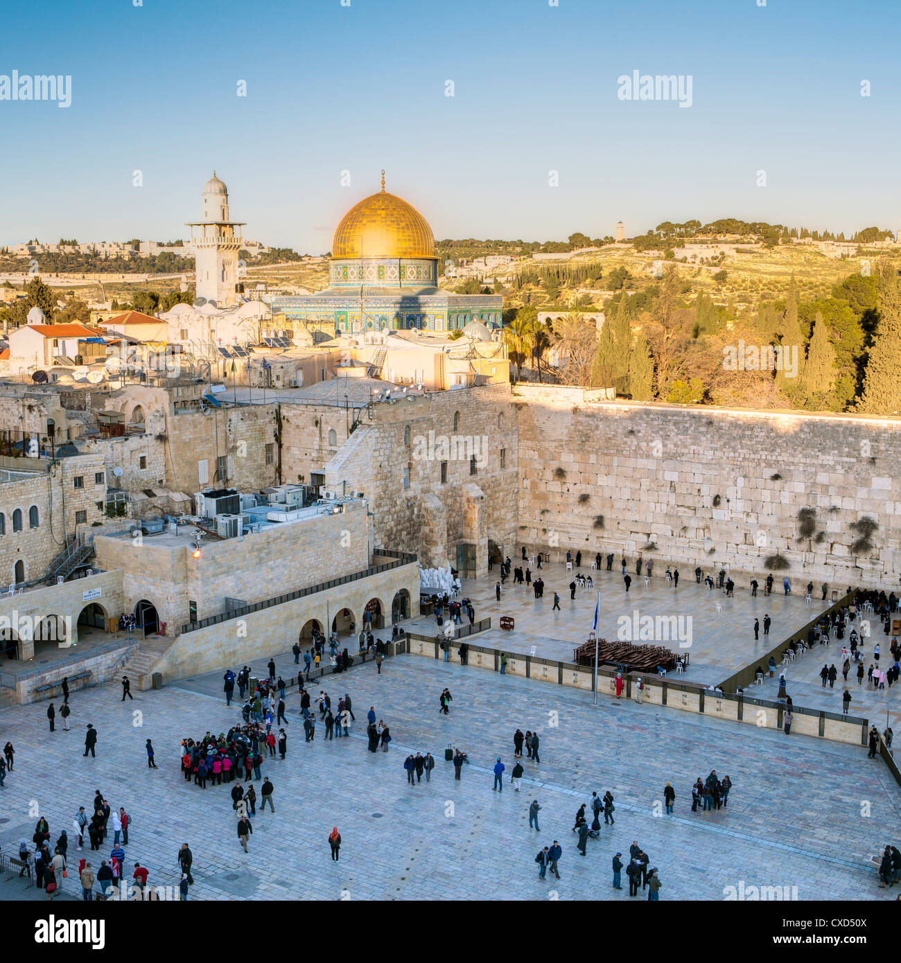 Jewish Quarter of the Western Wall Plaza, Old City, UNESCO World Heritage Site, Jerusalem, Israel, Middle East Stock Photo