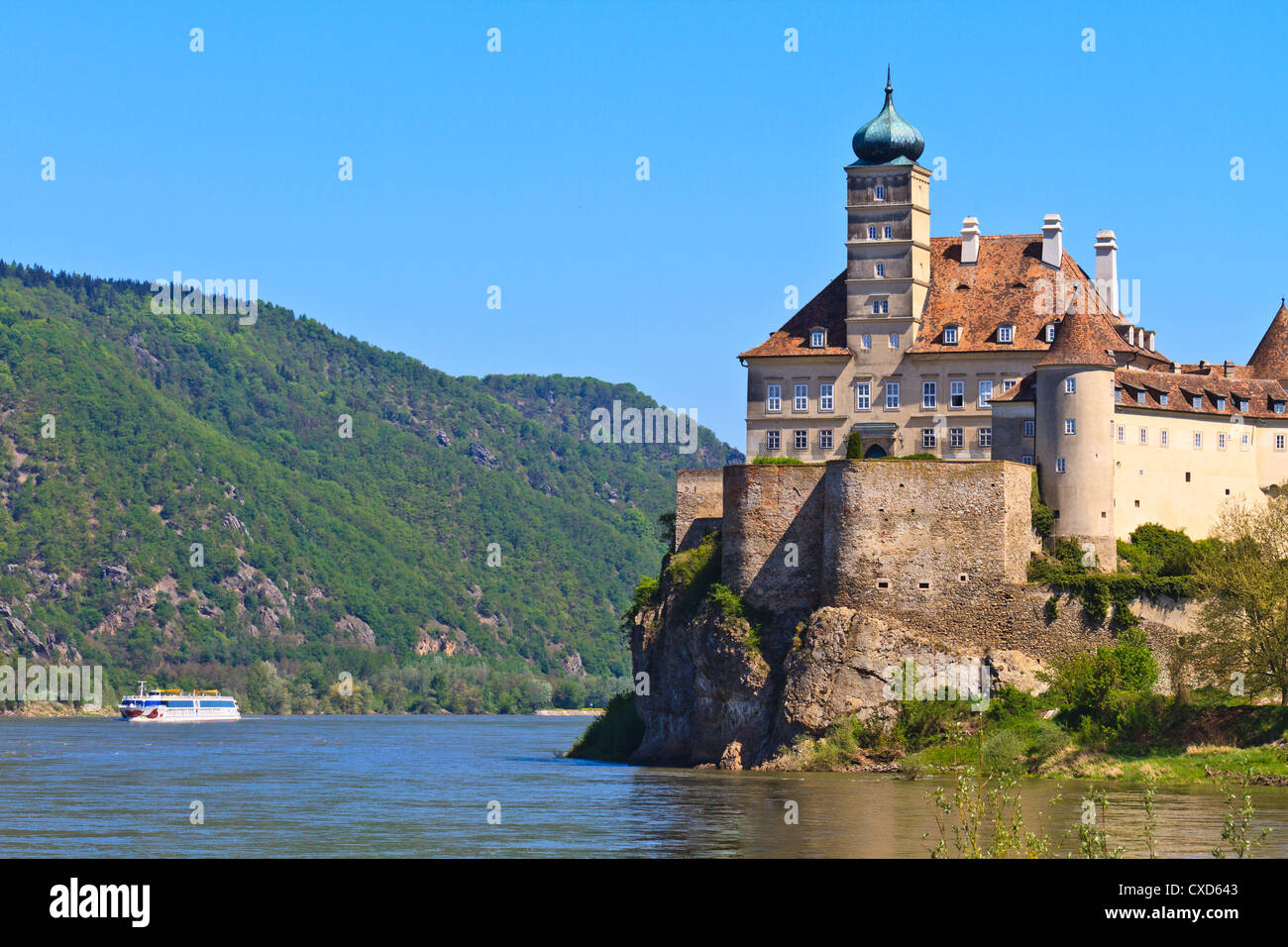 Schonbuhel Castle on the Danube river, Wachau Valley, Austria Stock