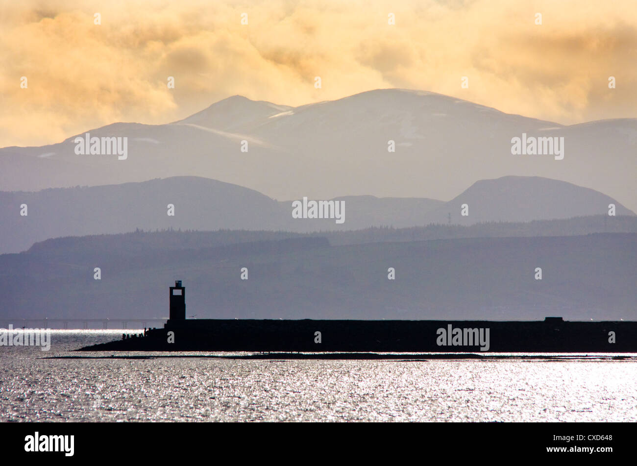 Dalmore Pier, or Alness Pier was also known as the Yankee Pier as it was built by American Navy personnel Stock Photo