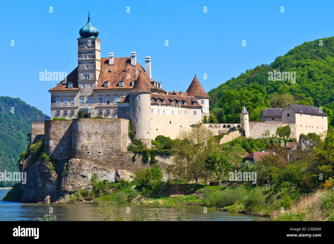 Schonbuhel Castle on the Danube river, Wachau Valley, Austria Stock Photo