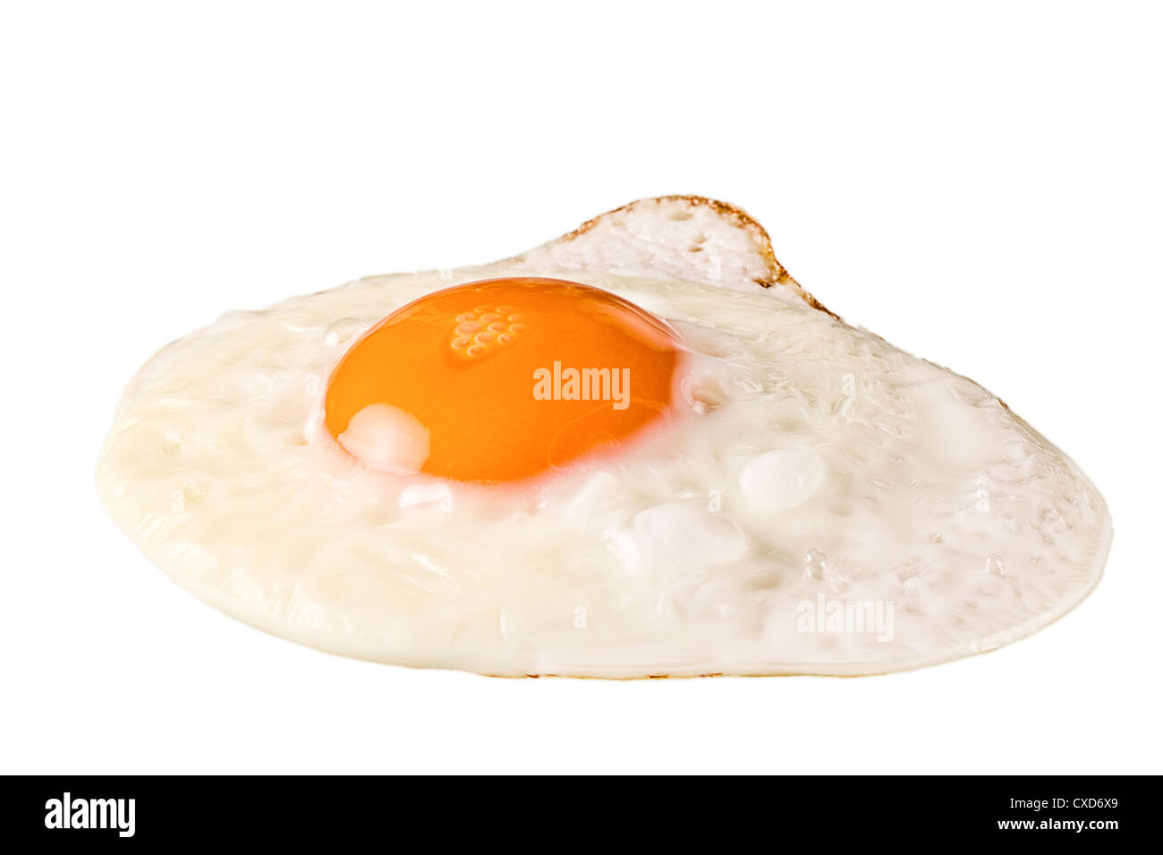 Fried egg isolated on white Stock Photo - Alamy
