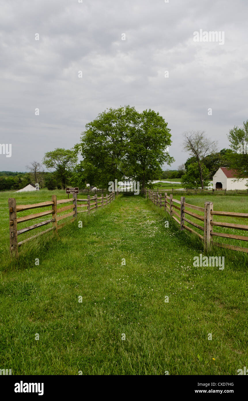 The Poffenberger farm at Antietam National Battlefield Stock Photo