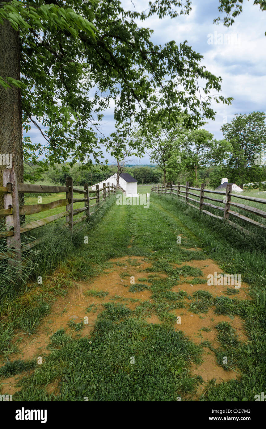 The Poffenberger farm at Antietam National Battlefield Stock Photo