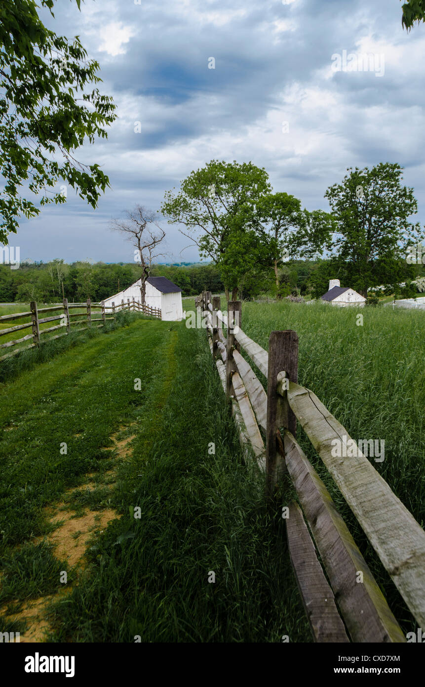 The Poffenberger farm at Antietam National Battlefield Stock Photo