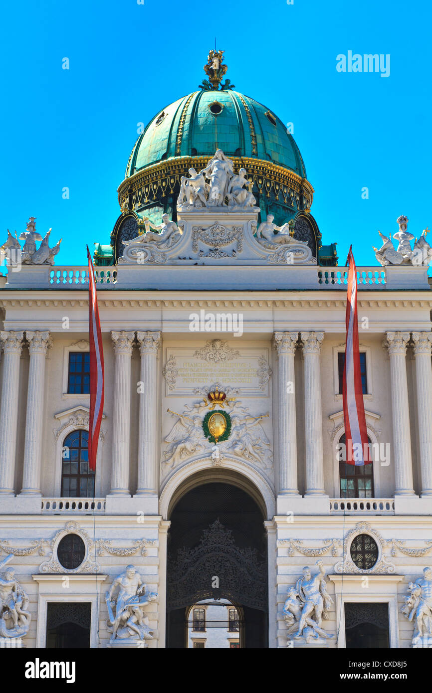 Vienna Hofburg Imperial Palace Entrance, (Michaelertor), Austria Stock Photo