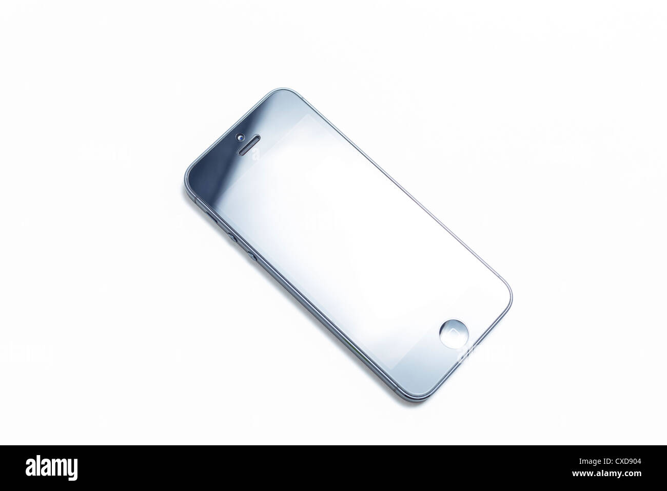 Frame of a new iPhone 5 on a white background - cut out Stock Photo - Alamy