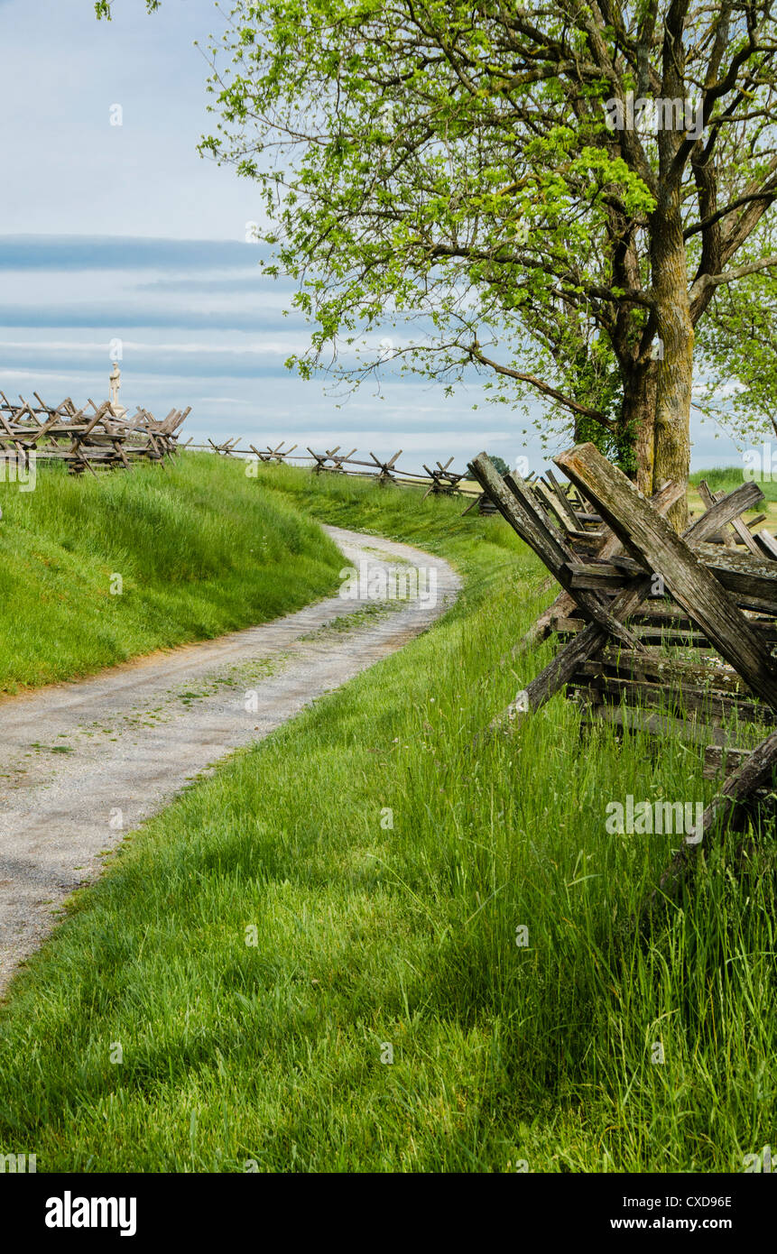The 'Bloody Lane' at Antietam National Battlefield Stock Photo
