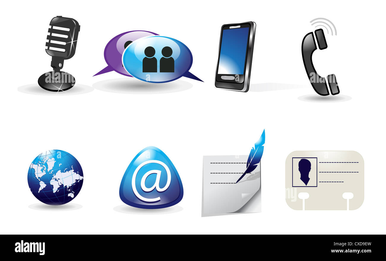 Web icons with communication theme, vector illustration Stock Photo - Alamy