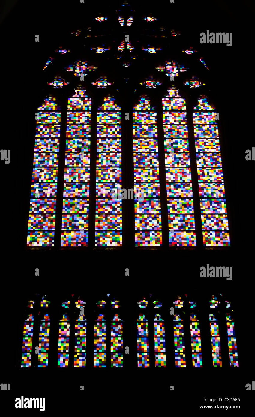 Church window by Gerhard Richter, in Koelner Dom, Cologne Cathedral