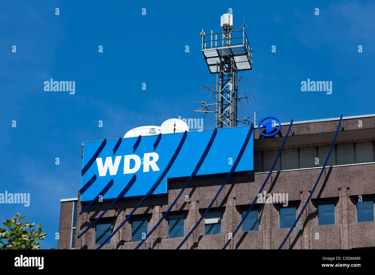 WDR arcades, Westdeutscher Rundfunk broadcasting station, Cologne studio, Appellhofplatz square, Cologne, Germany Stock Photo
