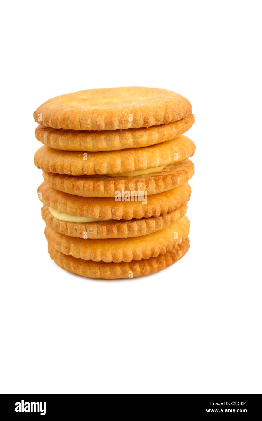 cream sandwich biscuits Stock Photo