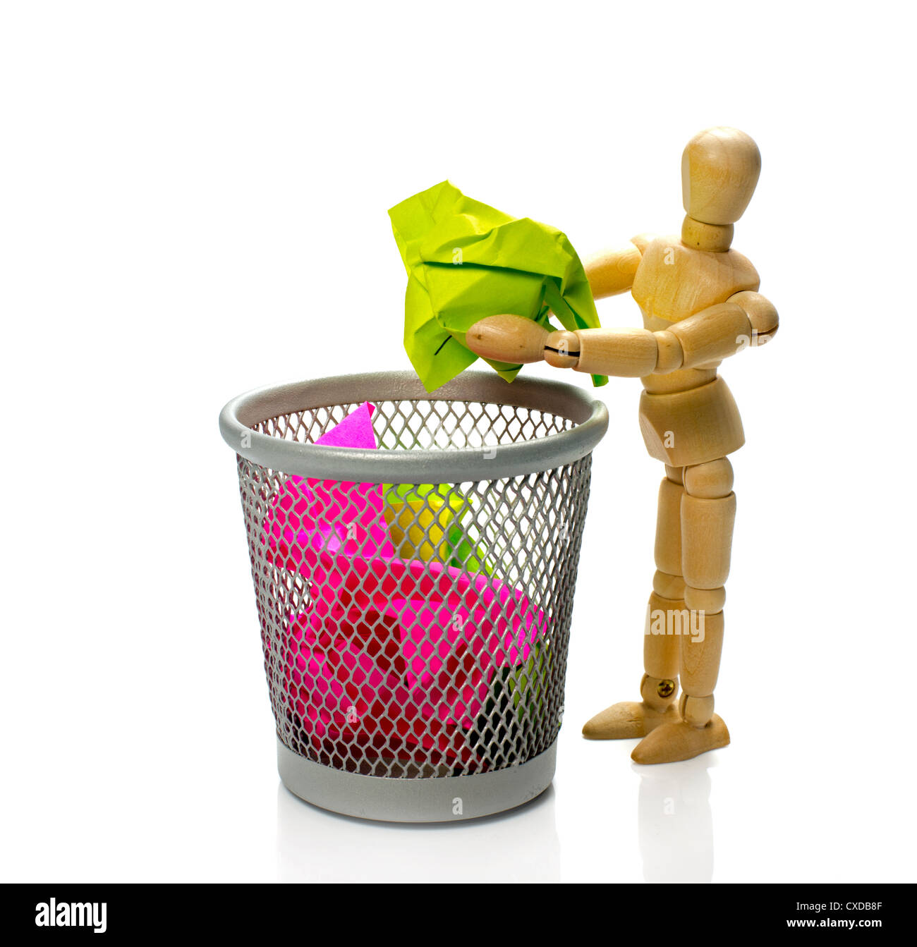 Paper Throwing Trash Can It Crumbling Into It