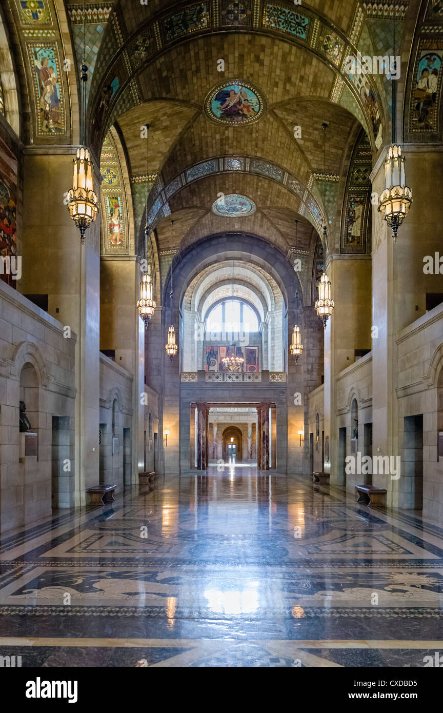 The lobby of the Nebraska State Capitol, Lincoln, Nebraska, USA Stock Photo